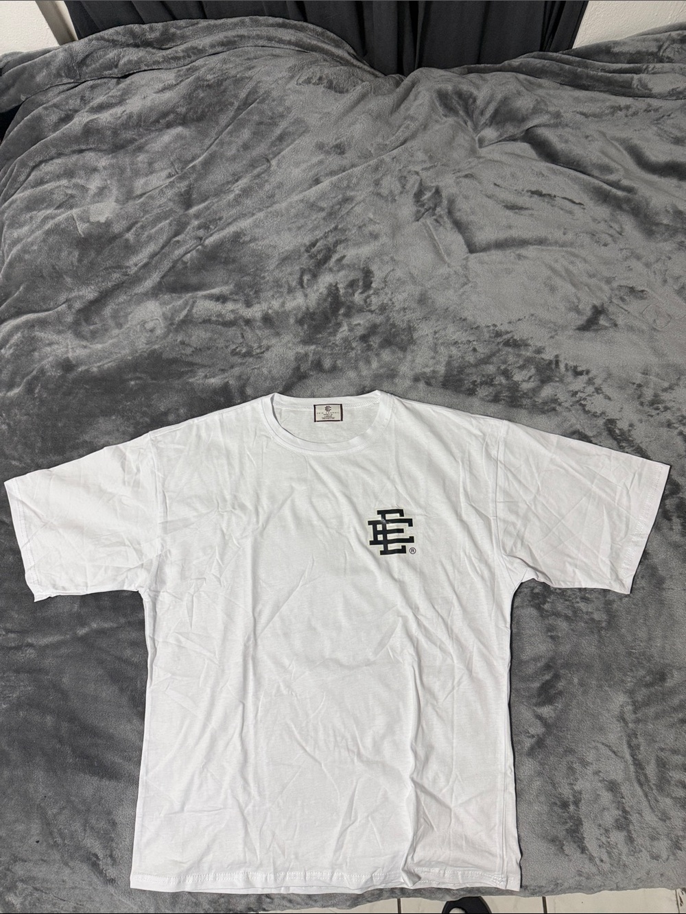 Eric Emanuel White Short Sleeve Tee with Black Chest Logo